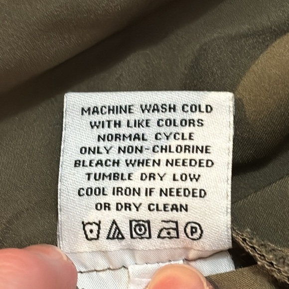 Calvin Klein Khaki Green Faux Front Wrap Shorts - Picture 5 of 5